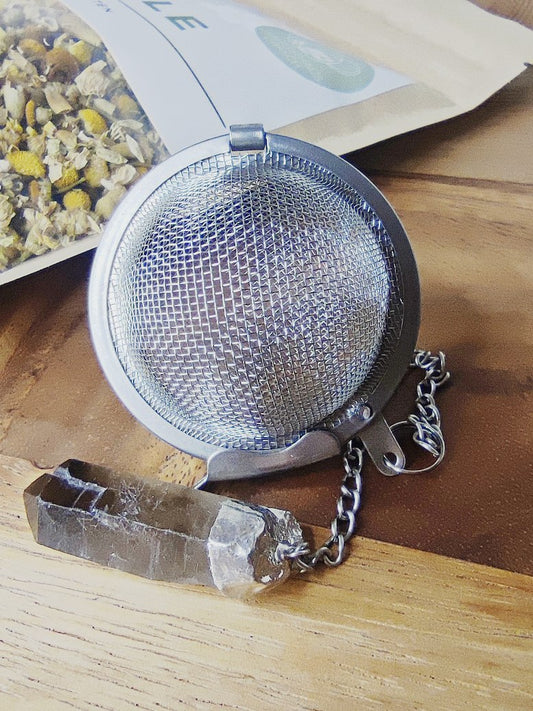 Teesieb mit Rohkristall Anhänger | Teeei für losen Tee