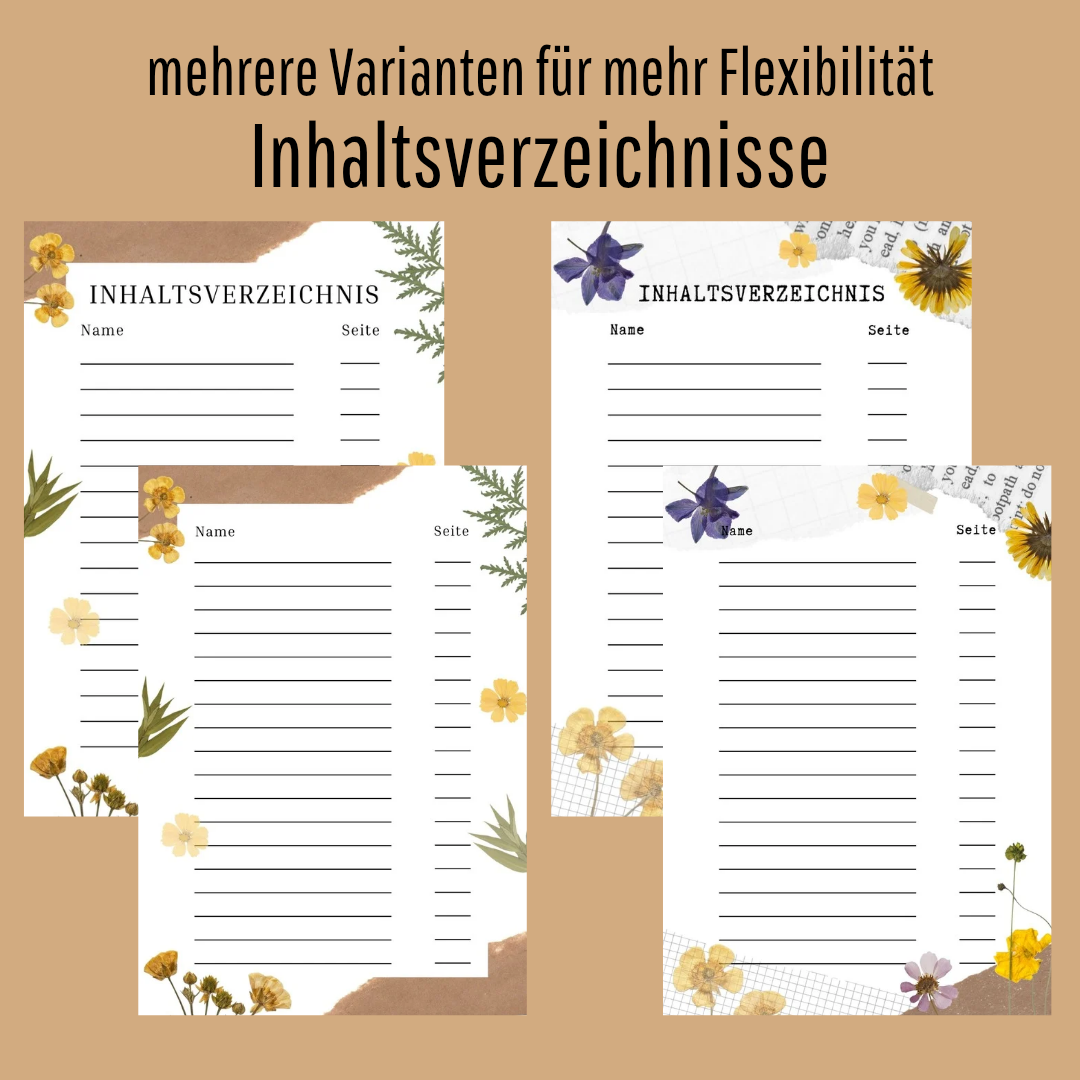Herbarium Druckvorlage im Junk Journal Stil  | DIY Sammelbuch