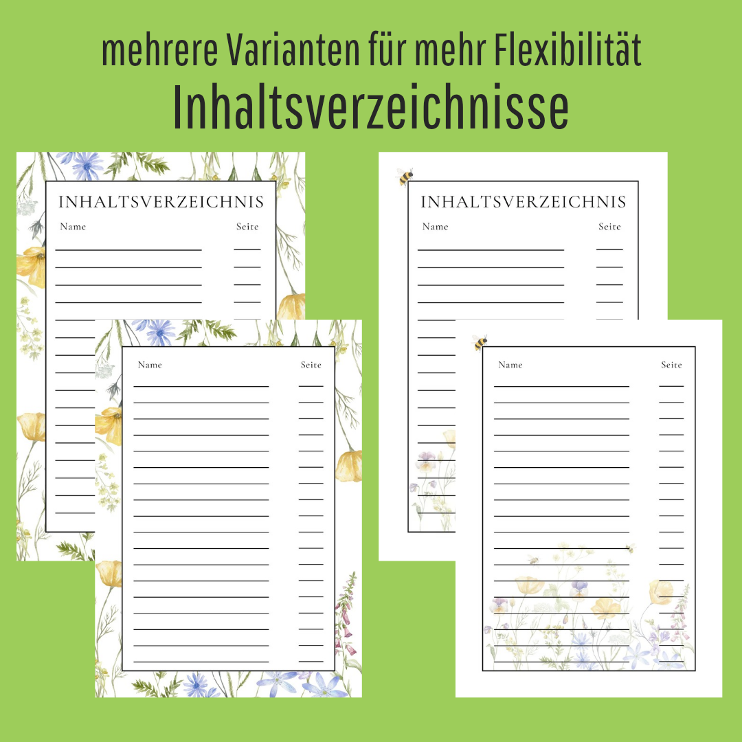 Herbarium Druckvorlage im floralen Stil  | DIY Sammelbuch