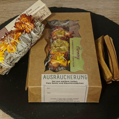 Räucherset | Weißer Salbei, Palo Santo, Räucherstäbchen