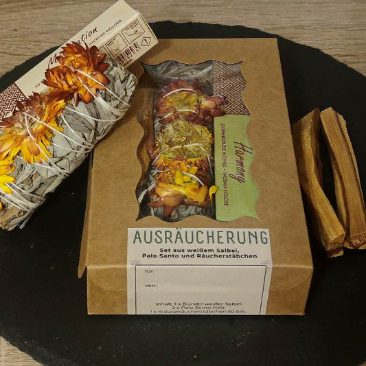 Räucherset | Weißer Salbei, Palo Santo, Räucherstäbchen