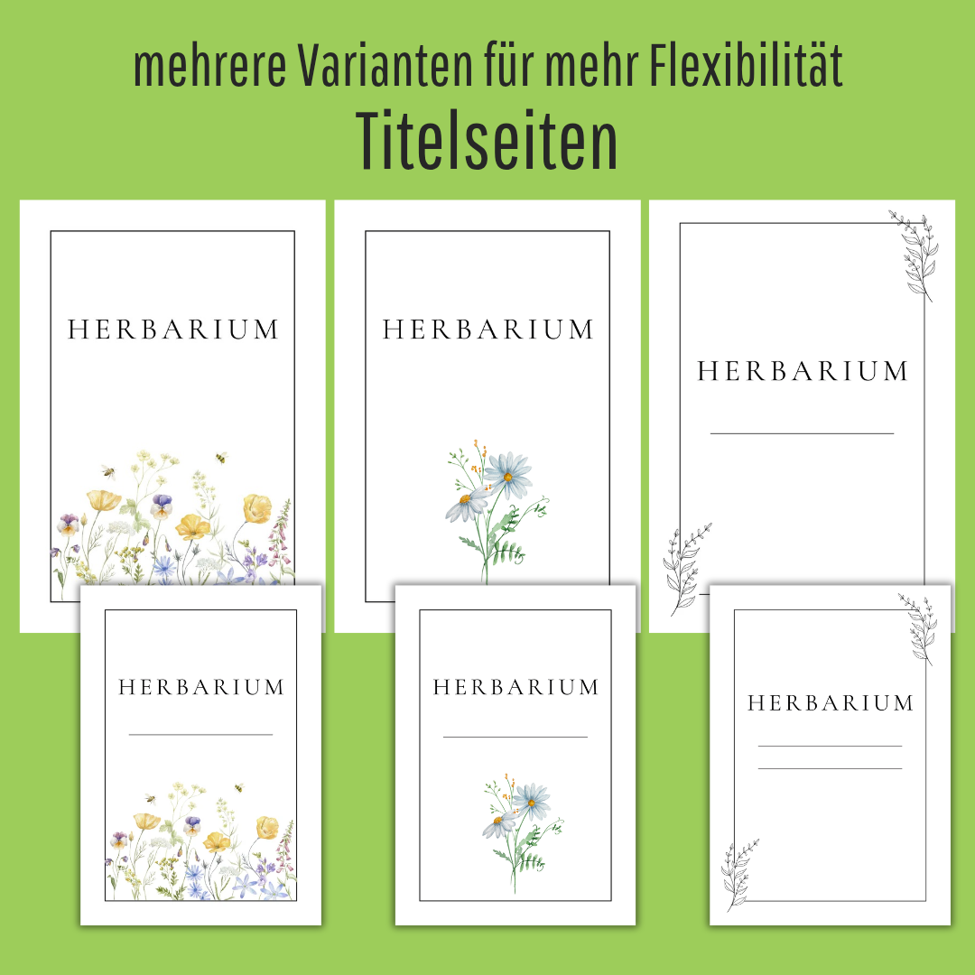 Herbarium Druckvorlage im floralen Stil  | DIY Sammelbuch