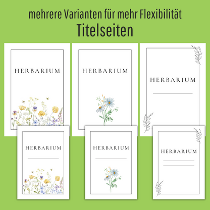 Herbarium Druckvorlage im floralen Stil  | DIY Sammelbuch