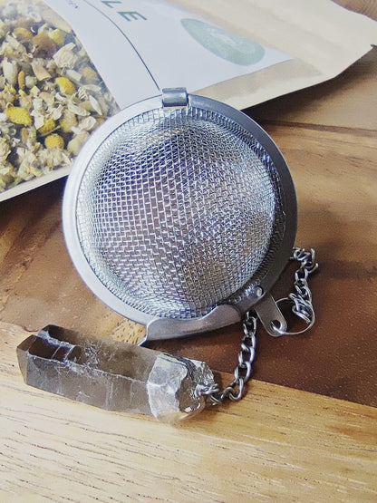 Teesieb mit Rohkristall Anhänger | Teeei für losen Tee