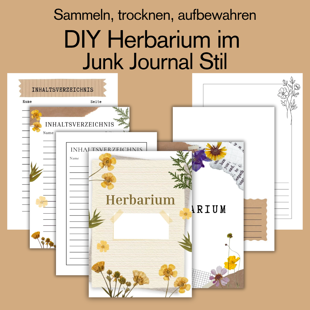 Herbarium Druckvorlage im Junk Journal Stil  | DIY Sammelbuch