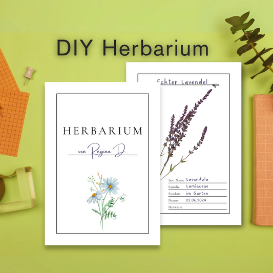Herbarium Druckvorlage im floralen Stil  | DIY Sammelbuch