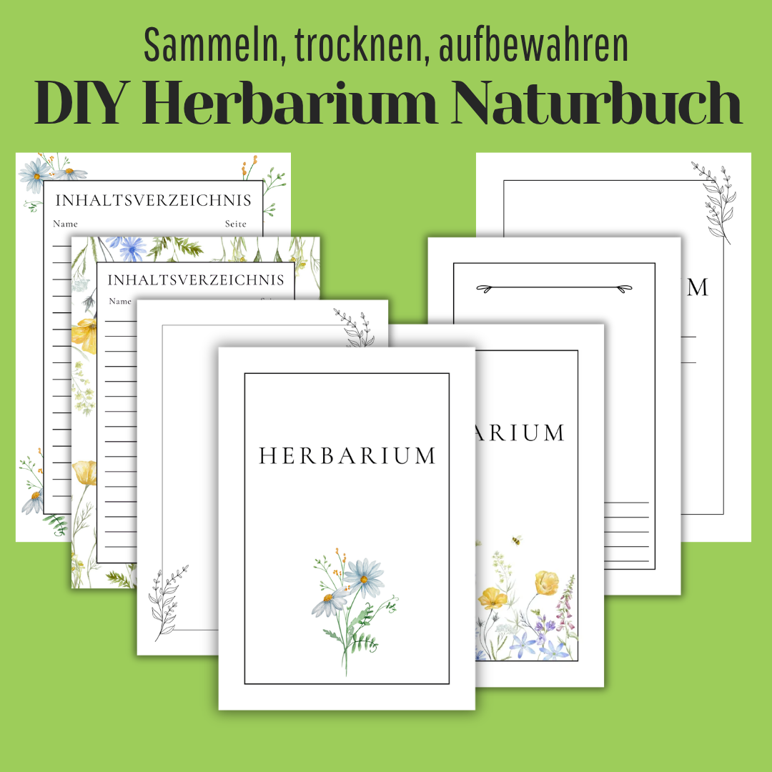 Herbarium Druckvorlage im floralen Stil  | DIY Sammelbuch