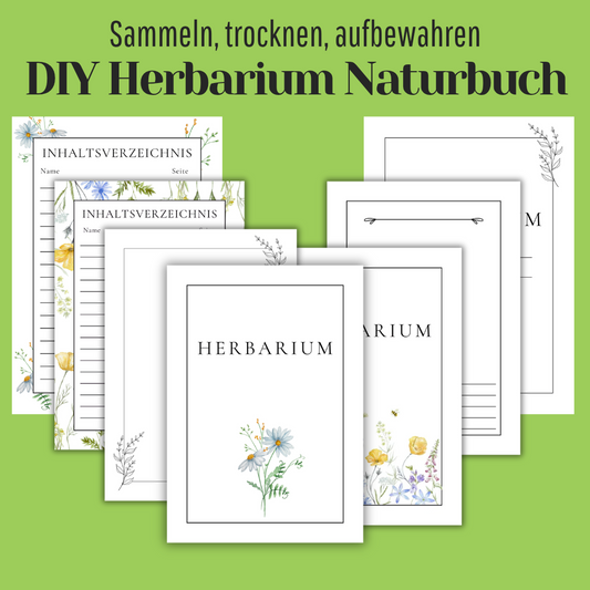 Herbarium Druckvorlage im floralen Stil  | DIY Sammelbuch